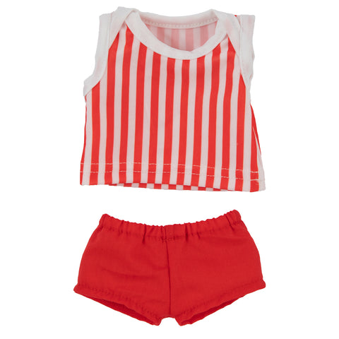 Red Striped Shirt and Red Shorts